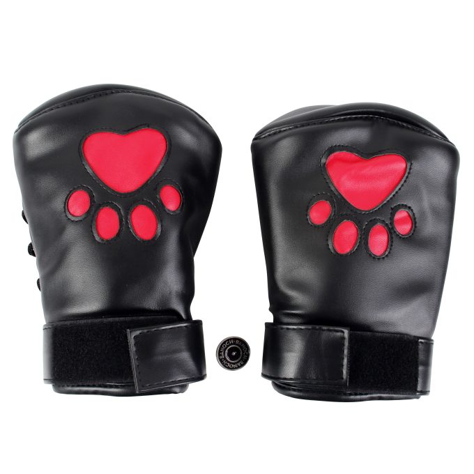 Banoch Perrito Mittones dog paws mittens bondage PU Leer rood voetje puppy play 3 scaled