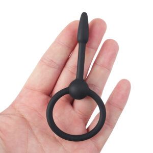 Insertable Penisplug Ahyi max. O 9 mm siliconen zwart 1 scaled