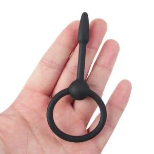 Insertable Penisplug Ahyi max. O 9 mm siliconen zwart 1 scaled