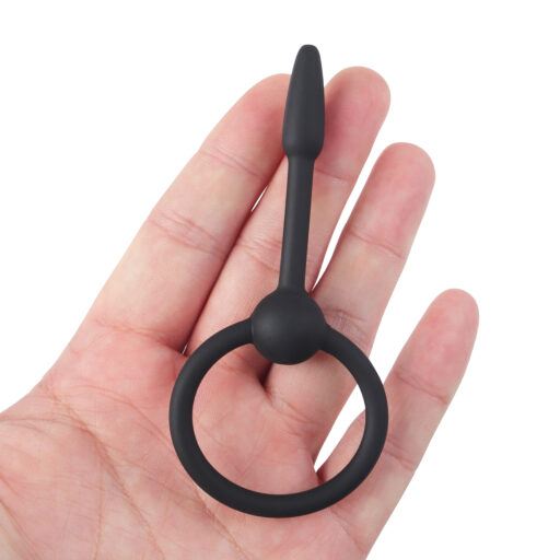 Insertable Penisplug Ahyi max. O 9 mm siliconen zwart 1 scaled