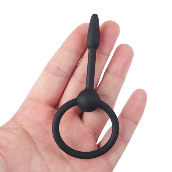 Insertable Penisplug Ahyi max. O 9 mm siliconen zwart 1 scaled