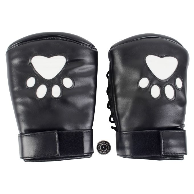 Banoch Perrito Mittones dog paws mittens bondage PU Leer Wit Voetje puppy play 2 scaled