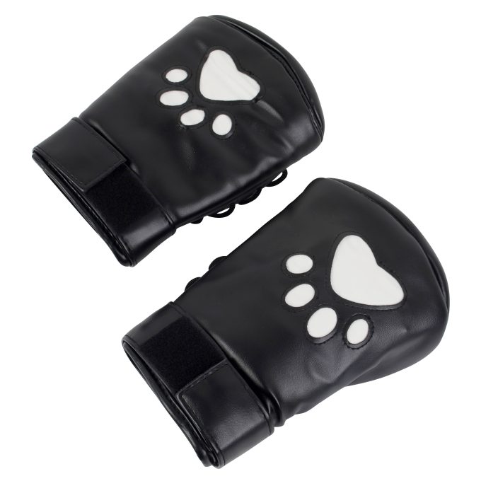 Banoch Perrito Mittones dog paws mittens bondage PU Leer Wit Voetje puppy play 3 scaled
