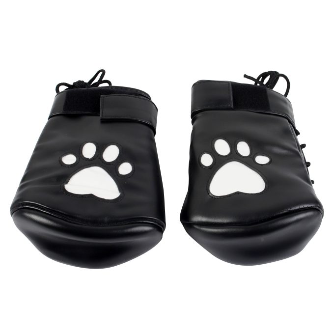 Banoch Perrito Mittones dog paws mittens bondage PU Leer Wit Voetje puppy play 6 scaled
