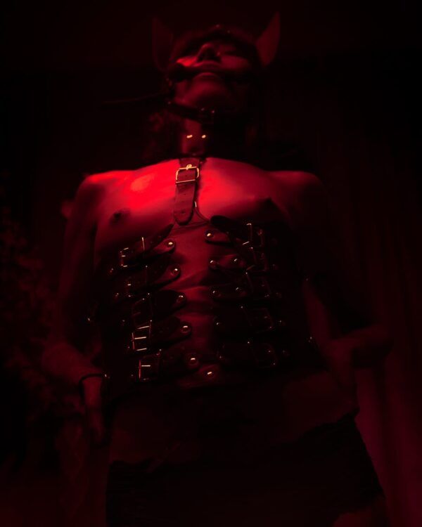 Banoch model Alice photograhper oski Collar Bondage body Harness black6