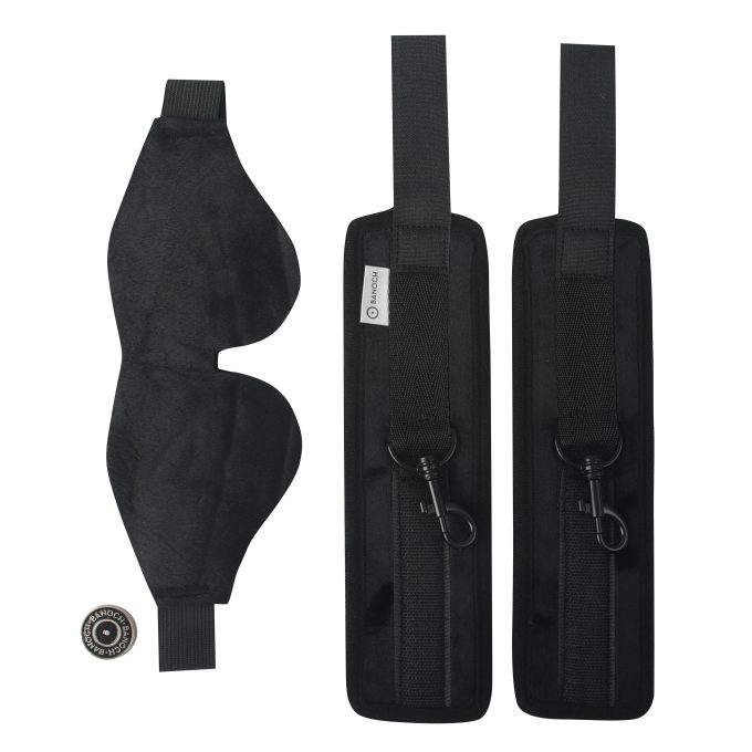 Banoch Cuffs blindfold Soft Bdsm Zwart Klittenband handboeien bondage 2 scaled