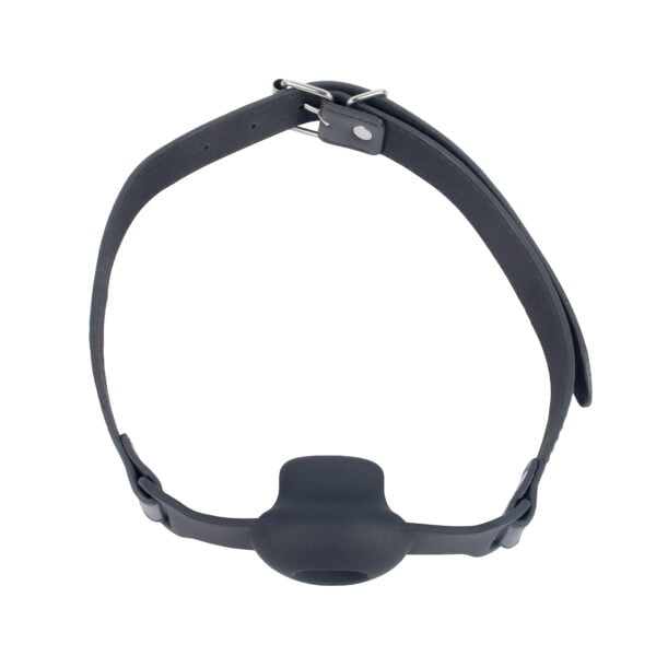 Banoch Gag open zwart siliconen verstelbare pu leren band 1 scaled