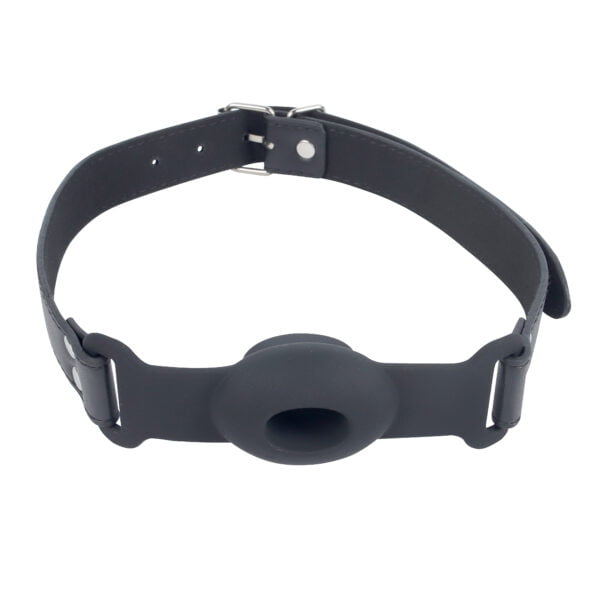 Banoch Gag open zwart siliconen verstelbare pu leren band 3 scaled