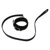 Banoch luxe bondageset zwart handboeien enkelboeien collar leash pu leer opbergtas 2 1 scaled
