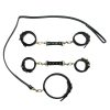 Banoch luxe bondageset zwart handboeien enkelboeien collar leash pu leer opbergtas 3 scaled