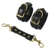 Banoch luxe bondageset zwart handboeien enkelboeien collar leash pu leer opbergtas 5 1 scaled