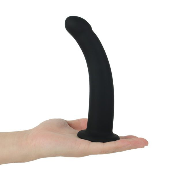 Banoch Dildo siliconen Curvzz tip zwart Large O 3 cm 17 cm lengte zuignap scaled