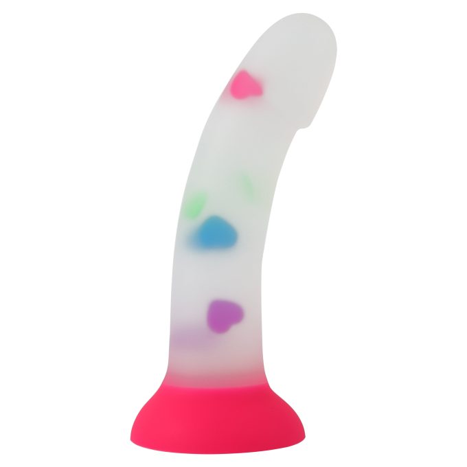 Banoch Dildo Heart siliconen met roze zuignap 17 cm lang O 32 cm 3 scaled