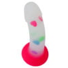 Banoch Dildo Heart siliconen met roze zuignap 17 cm lang O 32 cm 8 scaled