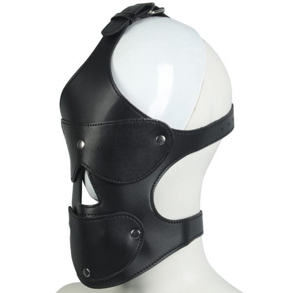 Banoch Masker Nosey Zwart imitatie leer Bondage 13 scaled