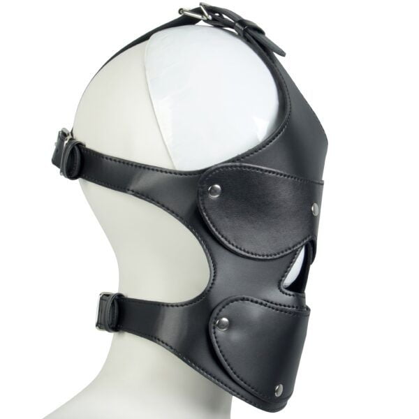 Banoch Masker Nosey Zwart imitatie leer Bondage 8 scaled