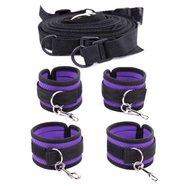 Banoch Bondageset voor onder bed stevige zachte neopreen boeien makkelijk verstelbaar paars (22) Banoch Bondageset voor onder bed stevige zachte neopreen boeien makkelijk verstelbaar paars (22)