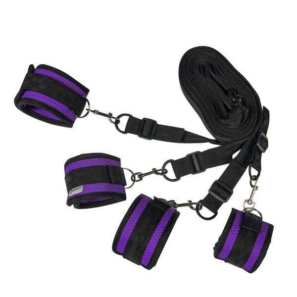Banoch Bondageset voor onder bed stevige zachte neopreen boeien makkelijk verstelbaar paars (7) Banoch Bondageset voor onder bed stevige zachte neopreen boeien makkelijk verstelbaar paars (7)