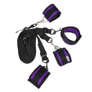 Banoch Bondageset voor onder bed stevige zachte neopreen boeien makkelijk verstelbaar paars (8)