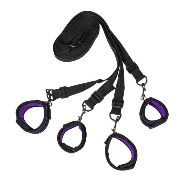 Banoch Bondageset voor onder bed stevige zachte neopreen boeien makkelijk verstelbaar paars (9) Banoch Bondageset voor onder bed stevige zachte neopreen boeien makkelijk verstelbaar paars (9)