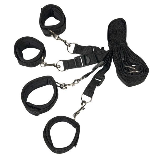 Banoch Bondageset voor onder bed stevige zachte neopreen boeien makkelijk verstelbaar zwart (4)