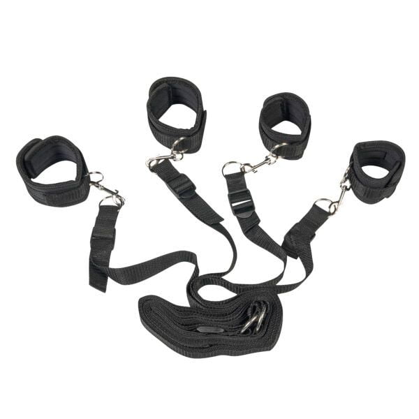 Banoch Bondageset voor onder bed stevige zachte neopreen boeien makkelijk verstelbaar zwart (6)