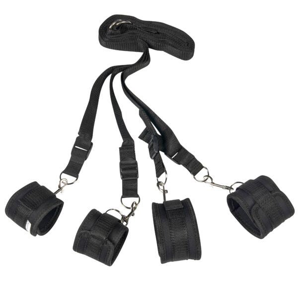 Banoch Bondageset voor onder bed stevige zachte neopreen boeien makkelijk verstelbaar zwart (8)