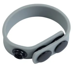 Banoch Cockring verstelbaar met drukknopen grijs siliconen max Ø 5 cm (1)