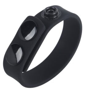 Banoch Cockring verstelbaar met drukknopen zwart siliconen max Ø 5 cm (1)