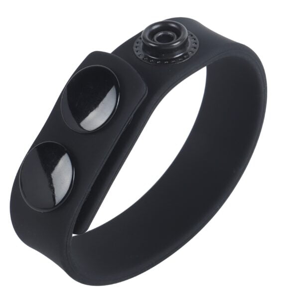 Banoch Cockring verstelbaar met drukknopen zwart siliconen max Ø 5 cm (1)