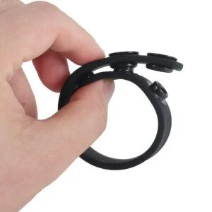 Banoch Cockring verstelbaar met drukknopen zwart siliconen max Ø 5 cm (2)