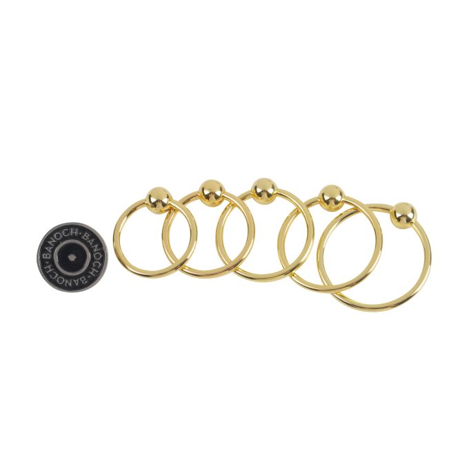 Banoch Glansring Veronica Ø 25 mm goudkleurige metalen eikelring cockring (3)