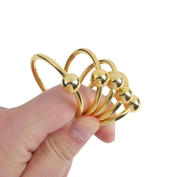 Banoch Glansring Veronica Ø 25 mm goudkleurige metalen eikelring cockring (4)