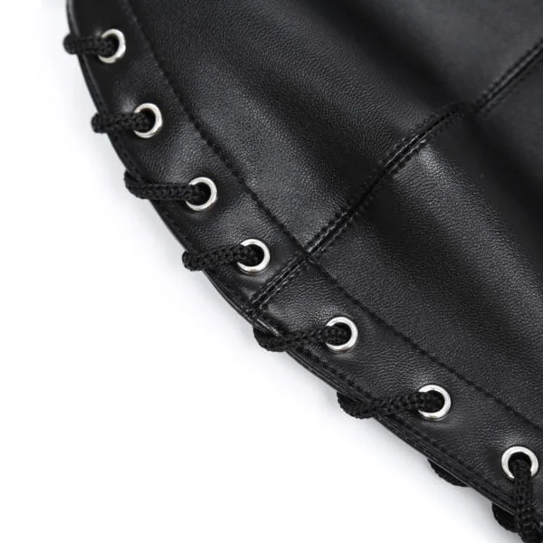 Banoch Masker Pony Tail zwart imitatie leer Bondage (11)