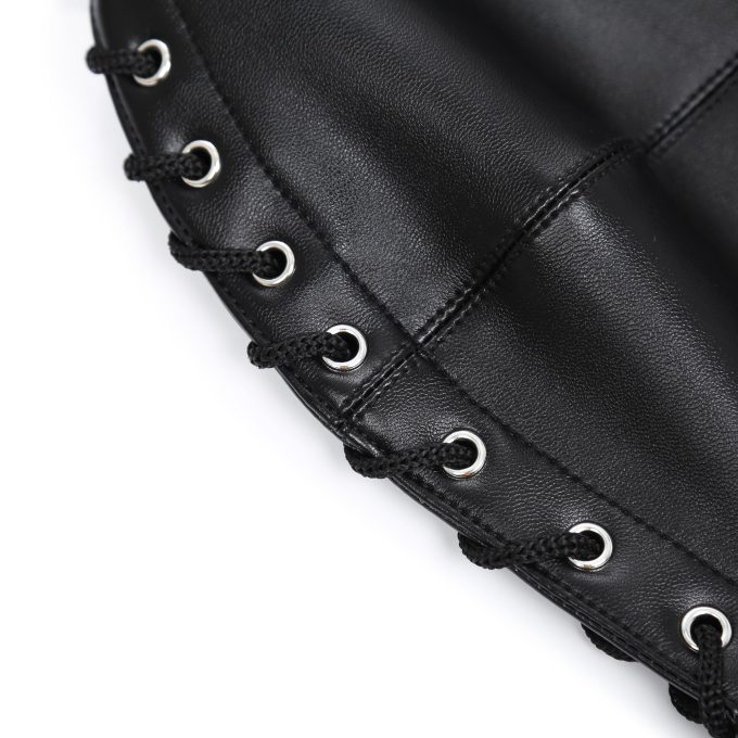 Banoch Masker Pony Tail zwart imitatie leer Bondage (11)