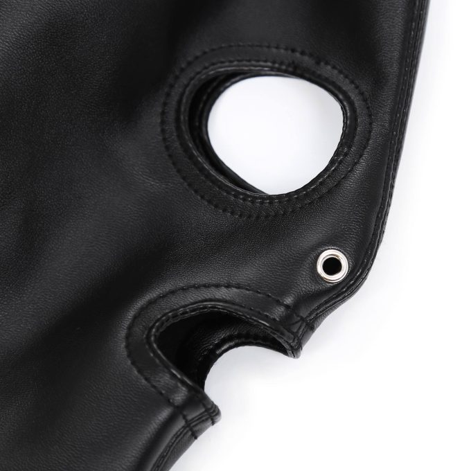 Banoch Masker Pony Tail zwart imitatie leer Bondage (12)