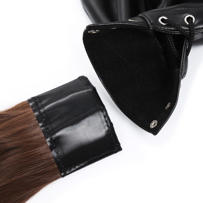 Banoch Masker Pony Tail zwart imitatie leer Bondage (16)