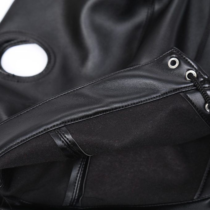 Banoch Masker Pony Tail zwart imitatie leer Bondage (19)
