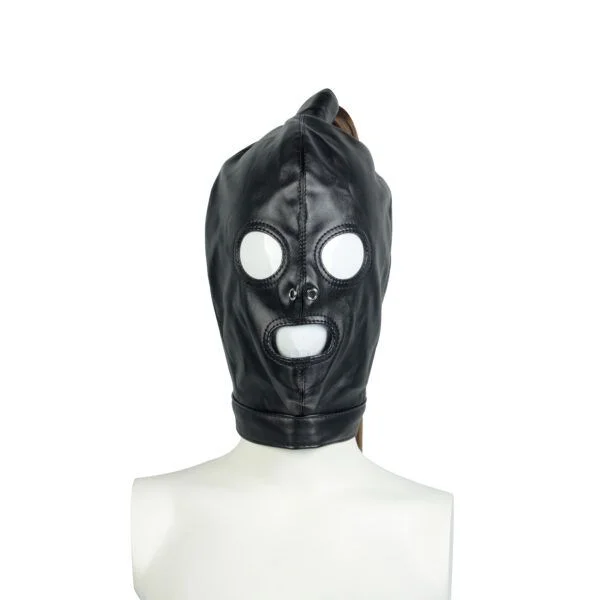 Banoch Masker Pony Tail zwart imitatie leer Bondage (20)