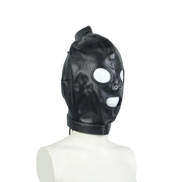Banoch Masker Pony Tail zwart imitatie leer Bondage (21)