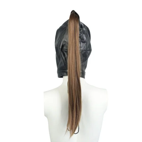 Banoch Masker Pony Tail zwart imitatie leer Bondage (24)