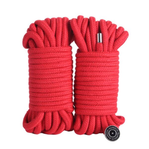 Banoch bondage touw rood 2 x 10 meter katoen zonder kern zacht (4)