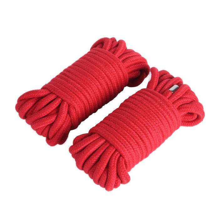 Banoch bondage touw rood 2 x 10 meter katoen zonder kern zacht (5)