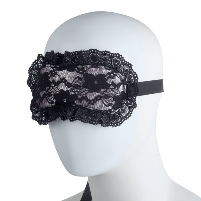 Banoch lace blinddoek kanten erotiek oogmasker met lint   roze (1)