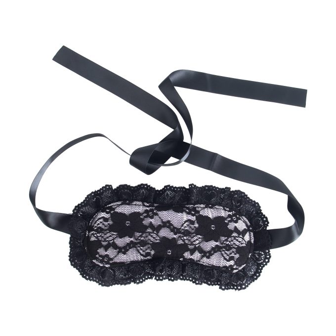 Banoch lace blinddoek kanten erotiek oogmasker met lint   roze (2)