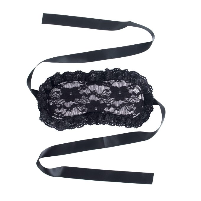 Banoch lace blinddoek kanten erotiek oogmasker met lint   roze (5)