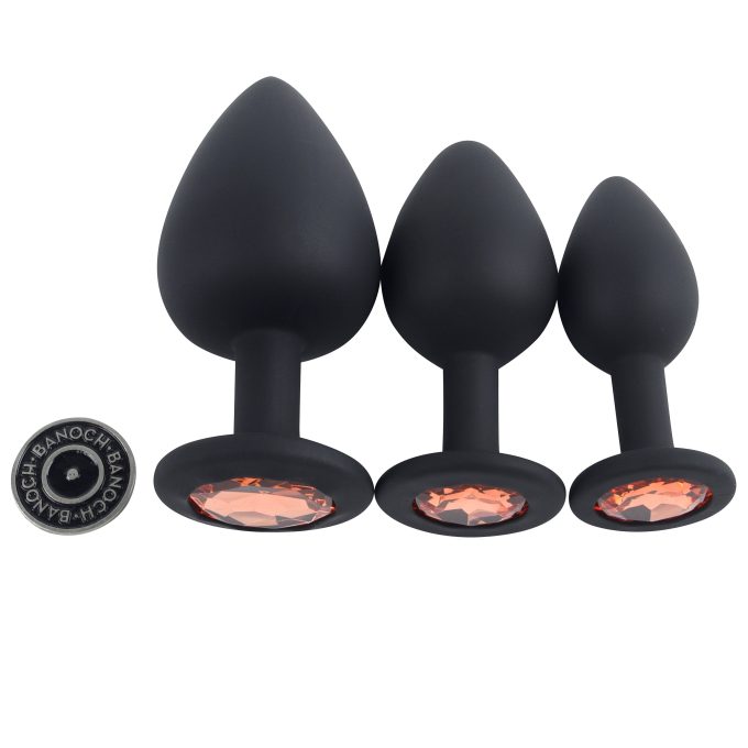 Banoch   Buttplug Penumbra Amber Set   Siliconen buttplug Zwart   kristal   Amber film (2)