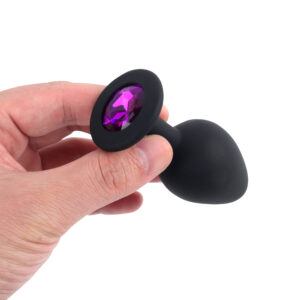 Banoch   Buttplug Penumbra Deep Purple set   Siliconen buttplug Zwart   kristal   Paars film (5)