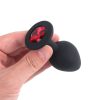 Banoch   Buttplug Penumbra Red Small – Siliconen buttplug Zwart   Diamant steen   Rood (7)