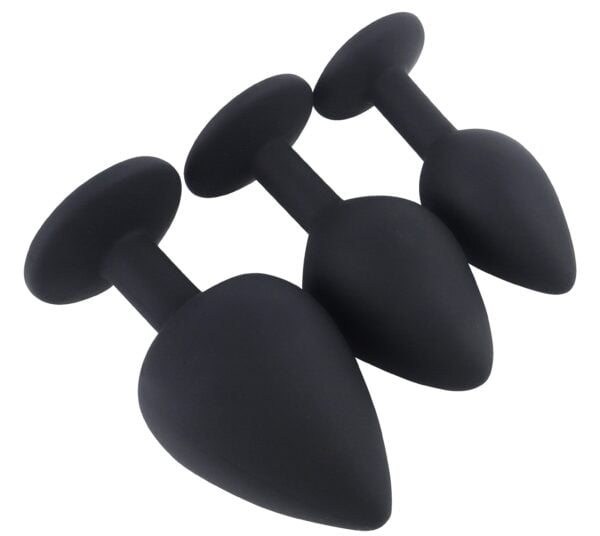 Banoch   Buttplug Penumbra White Set – Siliconen buttplug Zwart   Diamant steen   Wit film (8)